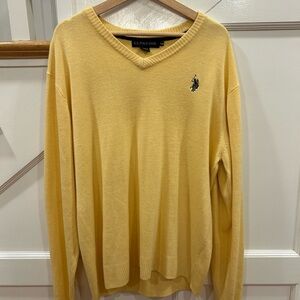 U.S. Polo Assn. Men's V-Neck Sweater in Yellow